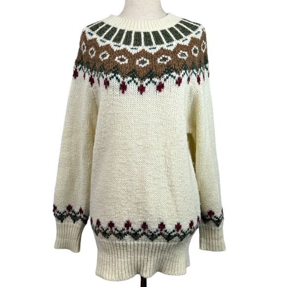 VTG 90s LIMITED EXPRESS Compagnie Internationale Fair Aisle Mock Neck Sweater - Picture 2 of 11